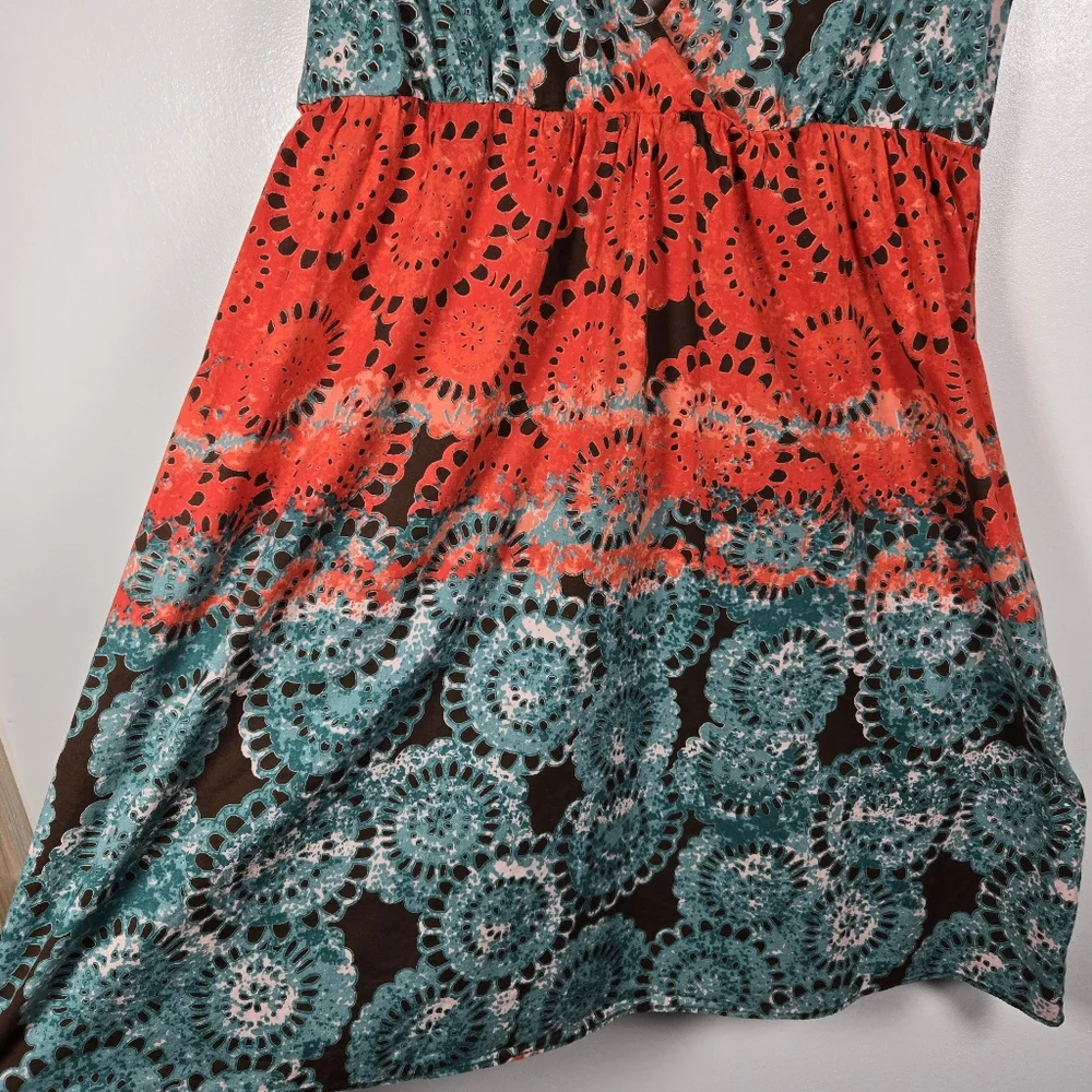 Vintage Y2K Old Navy Tie Dye Medallion Sleeveless Babydoll Sun Dress Size Small